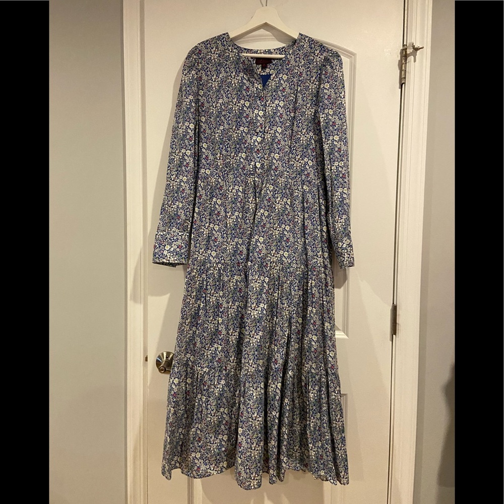 Jcrew floral dress made with Liberty Fabric